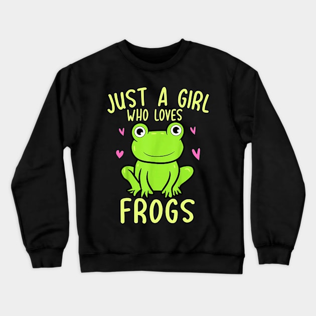 Just A Girl Who Loves Frogs Cute Frog Crewneck Sweatshirt by Hound mom